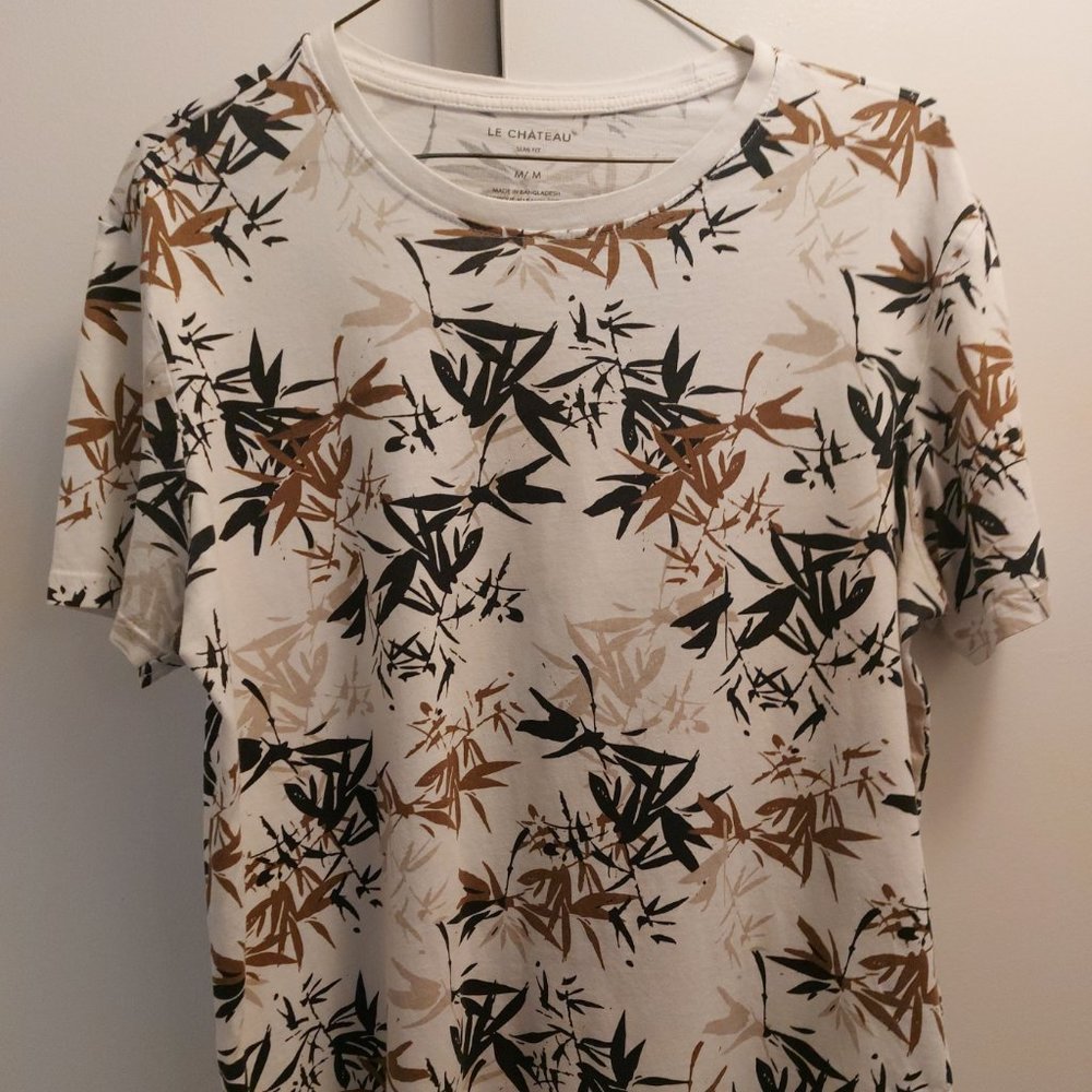 Le Chateau Leaf Print cotton shirt